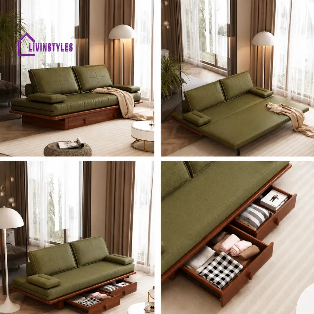 Lotte Pull Out Sofa Come Bed With Underneath Storage Drawers - SOFA BED