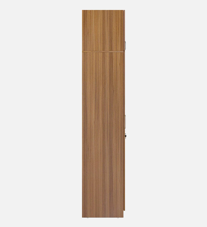 Omkarwood Lotus 2-Door Wardrobe with Loft & Drawer – Exotic Teak Finish