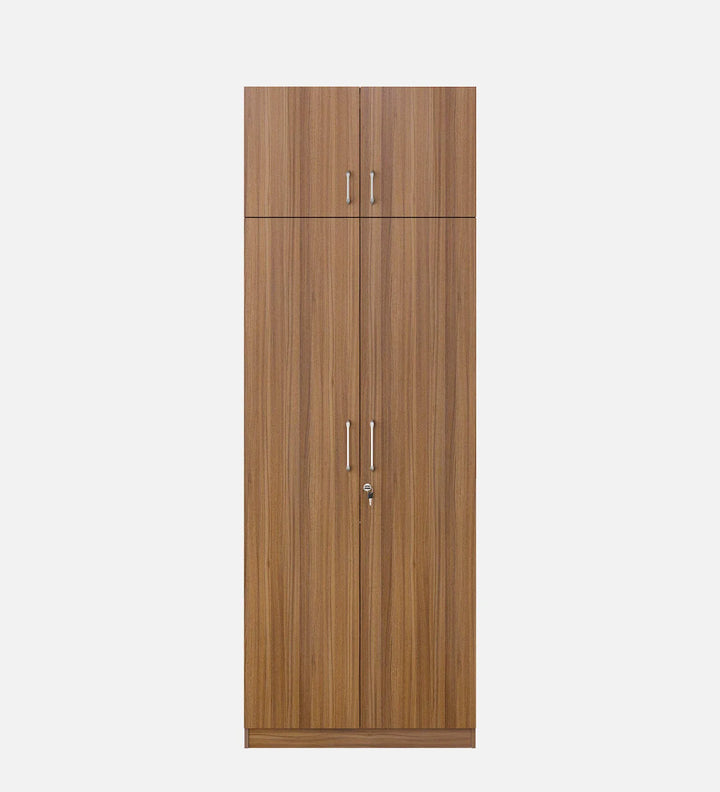 Omkarwood Lotus 2-Door Wardrobe with Loft & Drawer – Exotic Teak Finish
