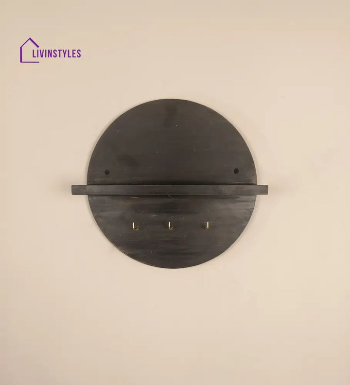 Lotus Wooden Wall Shelf Organiser With Key Holders