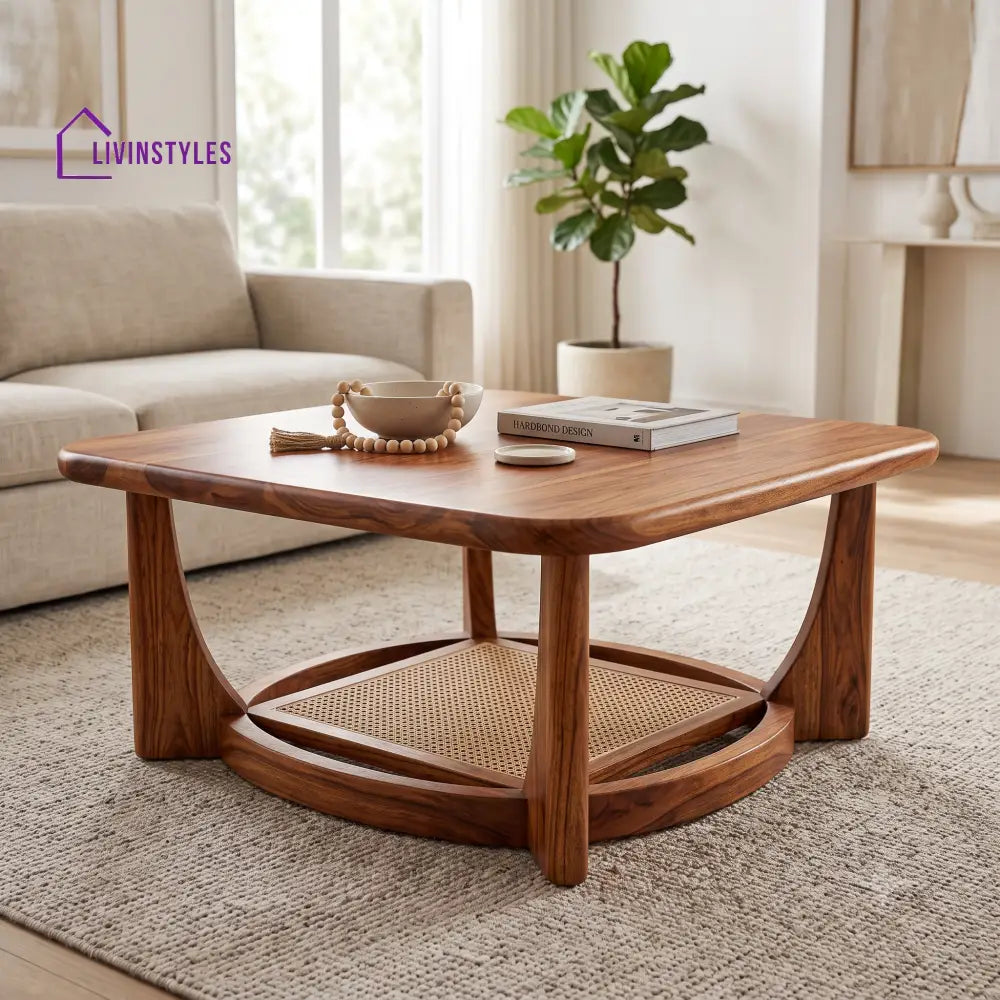 Lou Wooden Coffee Table for Living Room | Tea Table | Teapoy | Center table