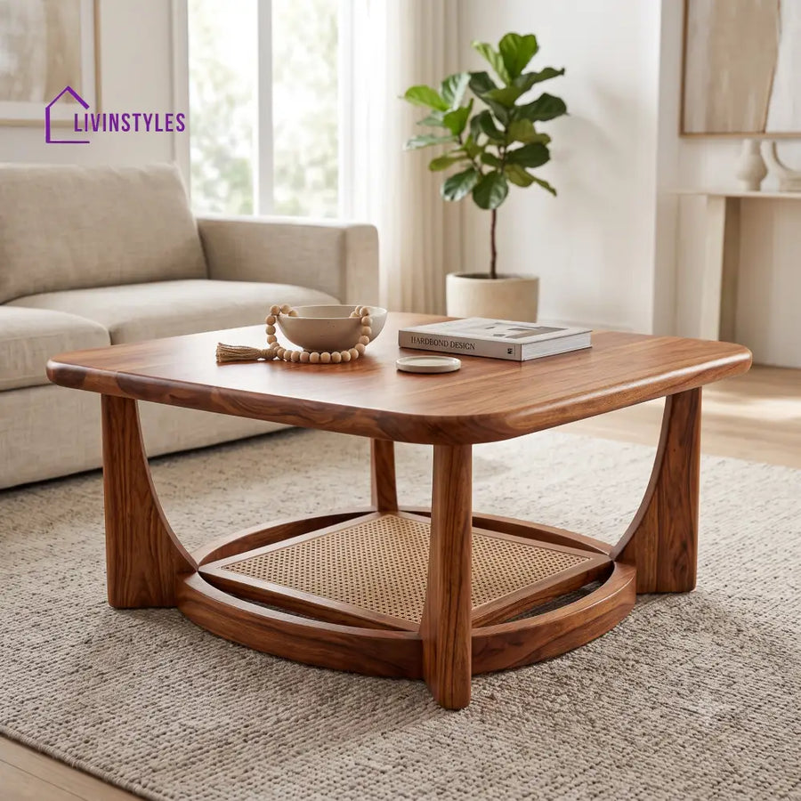 Lou Wooden Coffee Table for Living Room | Tea Table | Teapoy | Center table
