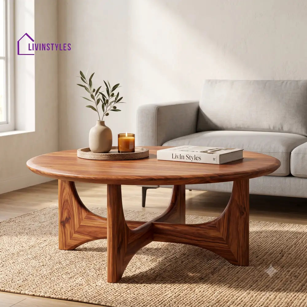 Louane Wooden Coffee Table for Living Room | Tea Table | Teapoy | Center table