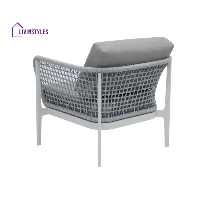 Louella Outdoor Garden Balcony Sofa Set 5 Seater 1 Single seater and 1 Center Table Set Braid & Rope(Grey) - Sofa Sets