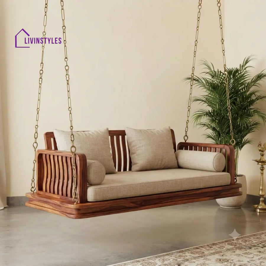 Louise 2 Seater Wooden Swing for Home | Wooden Jhula for home