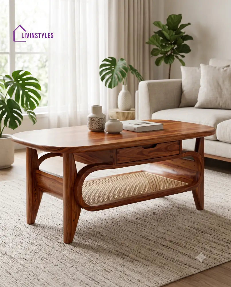 Louise Wooden Coffee Table for Living Room | Tea Table | Teapoy | Center table