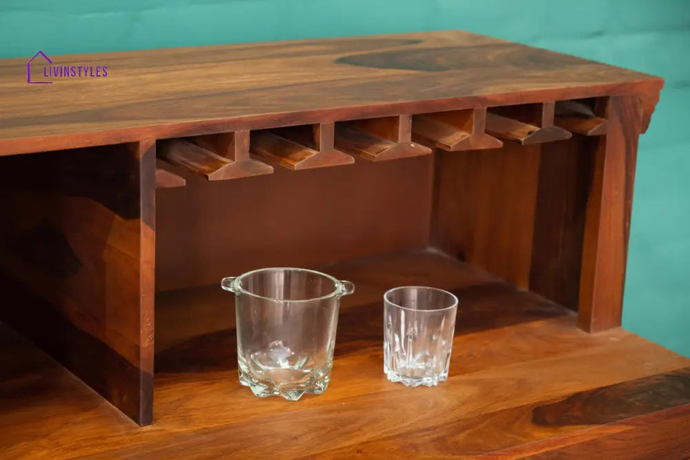 Lourdes Sheesham Wood Classic Bar Cabinet Bar Cabinet