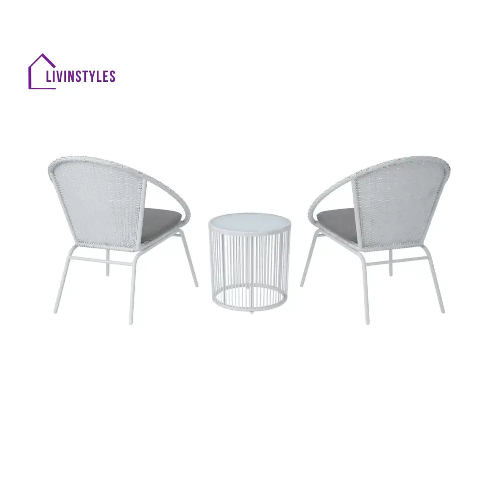 Loving Outdoor Patio Seating Set 2 Chairs and 1 Table Set (White) - Coffee Table Sets