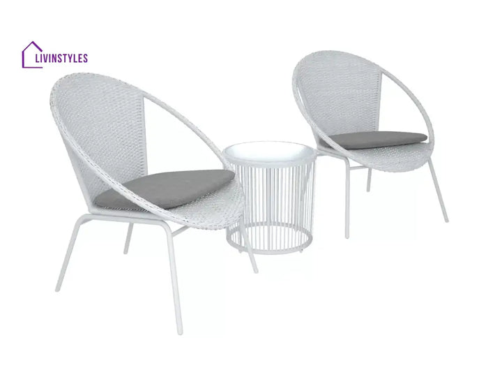 Loving Outdoor Patio Seating Set 2 Chairs and 1 Table Set (White) - Coffee Table Sets