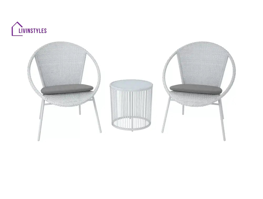 Loving Outdoor Patio Seating Set 2 Chairs and 1 Table Set (White) - Coffee Table Sets