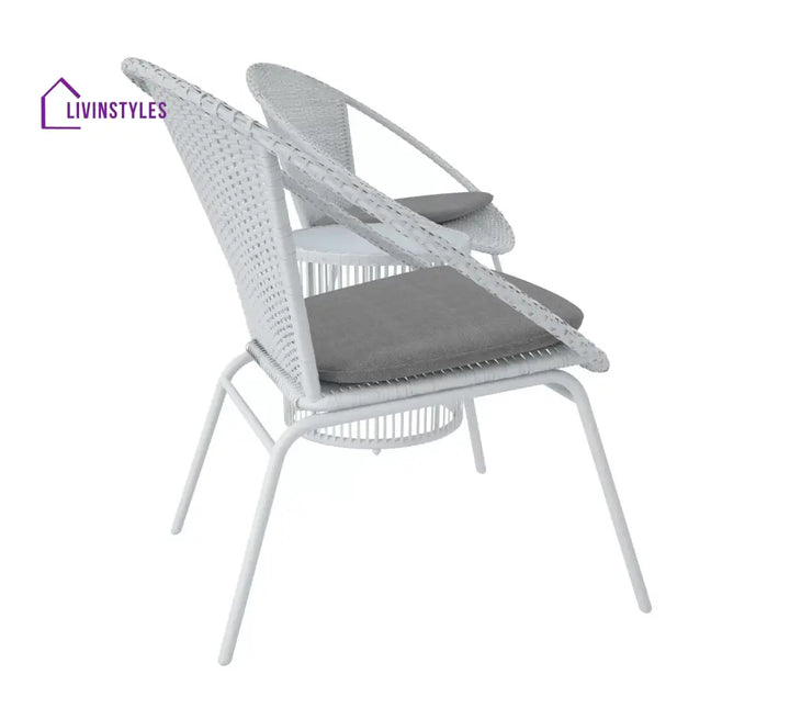 Loving Outdoor Patio Seating Set 2 Chairs and 1 Table Set (White) - Coffee Table Sets