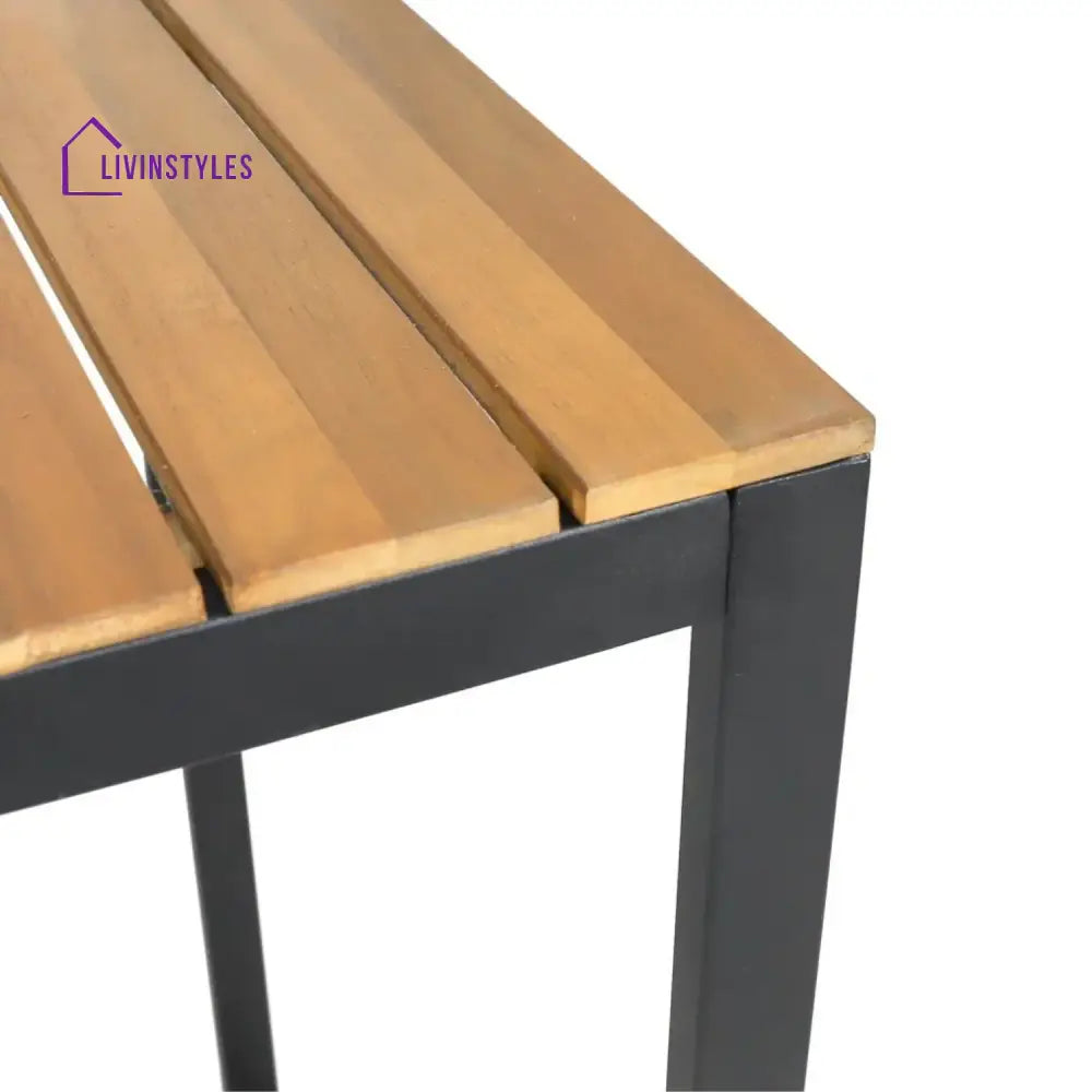 Lubna Outdoor Bar Table With Wooden Top - Bar Table