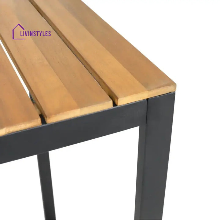 Lubna Outdoor Bar Table With Wooden Top - Bar Table