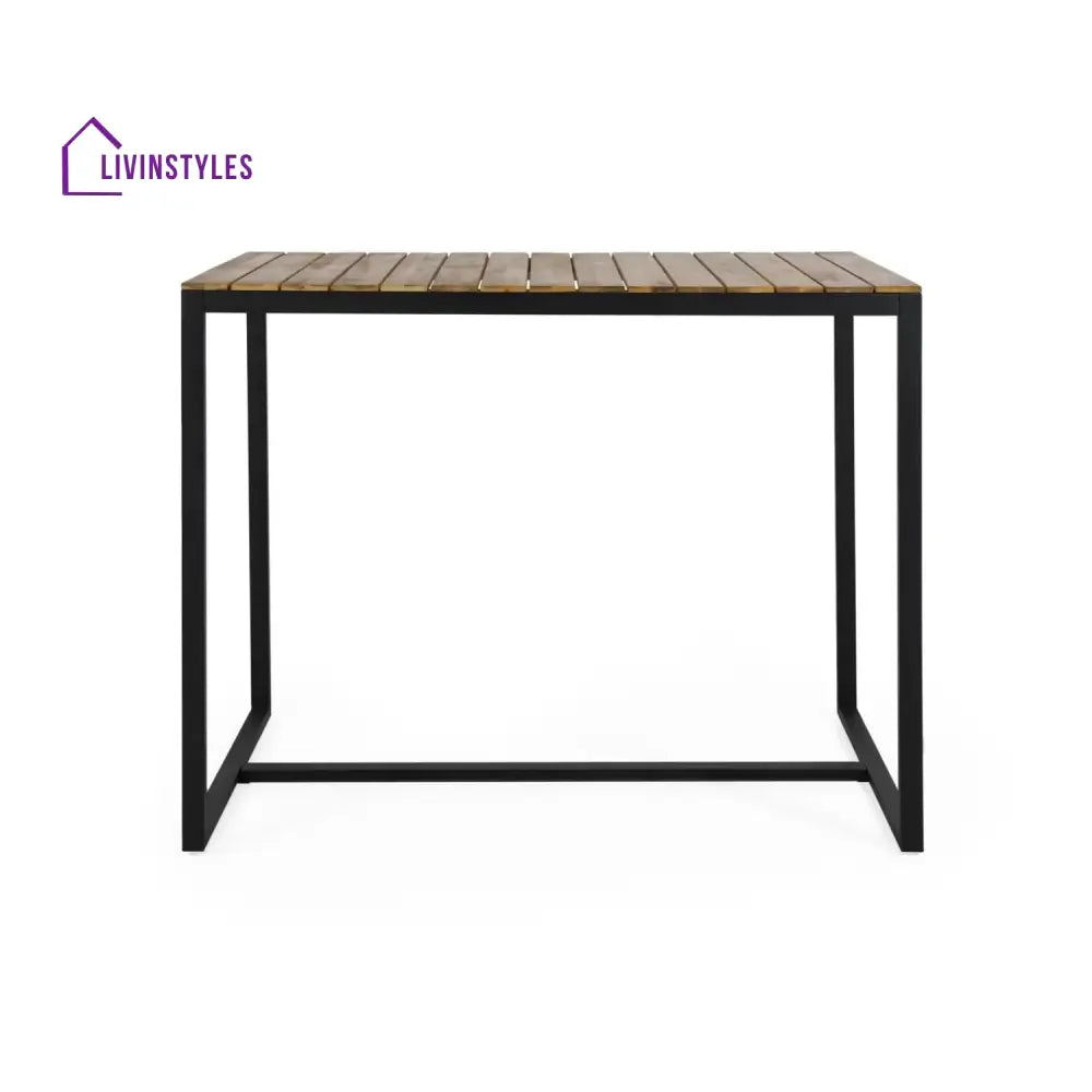 Lubna Outdoor Bar Table With Wooden Top - Bar Table