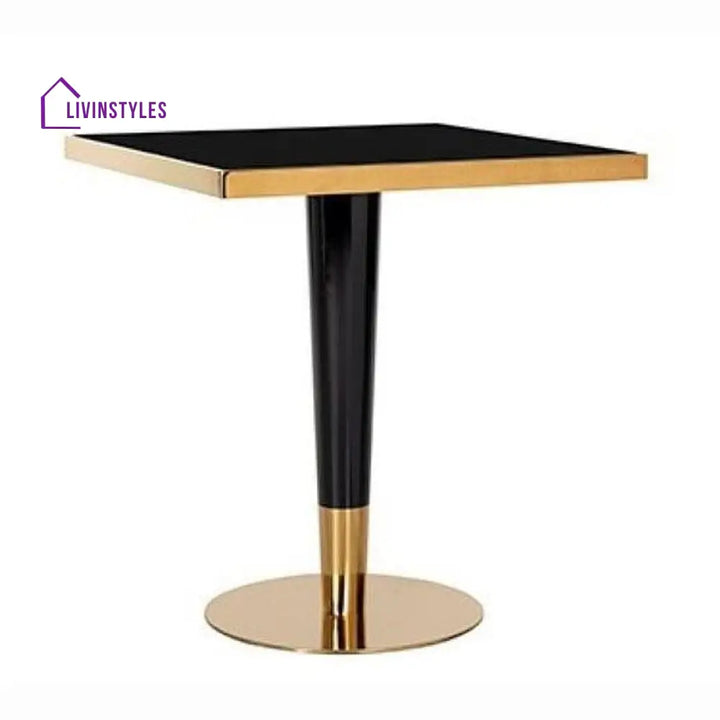 Lubomira Square Dining Table Black Marble Look Glass Top Gold Dining Room / Dining Tables