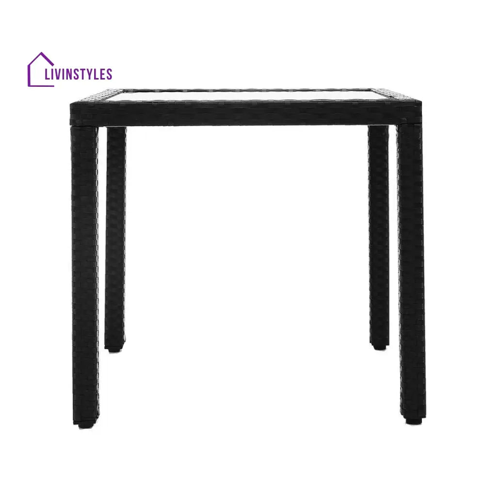 Luca Outdoor Patio Dining Set 4 Chairs and 1 Table (Black) - Dining sets