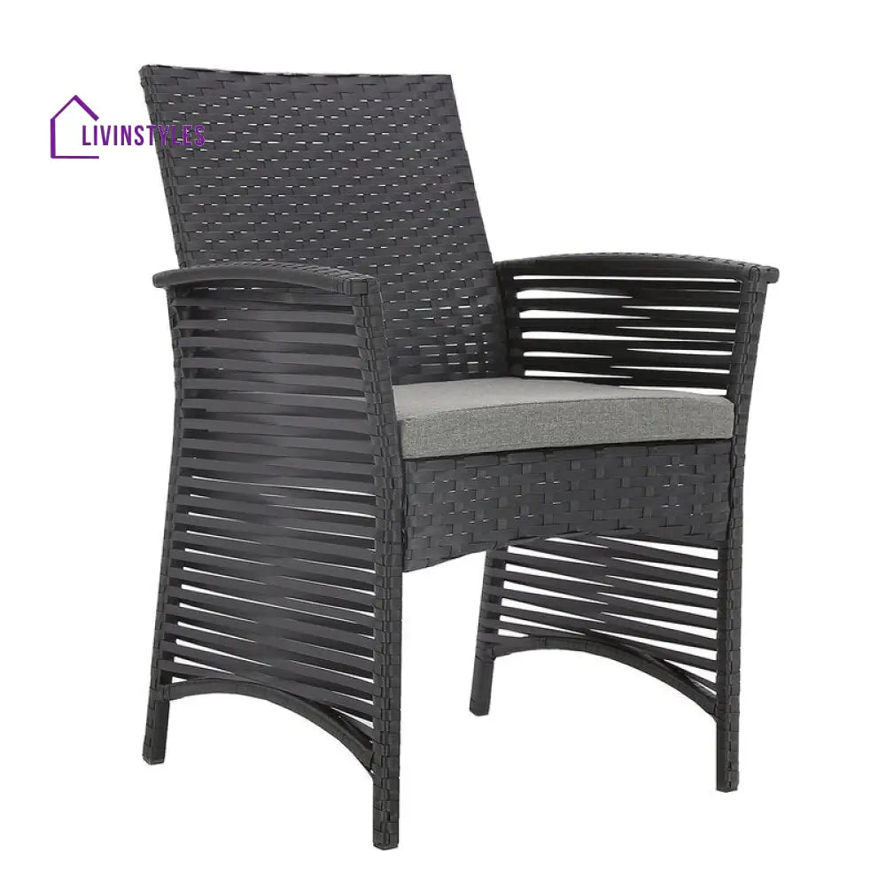 Luca Outdoor Patio Dining Set 4 Chairs and 1 Table (Black) - Dining sets