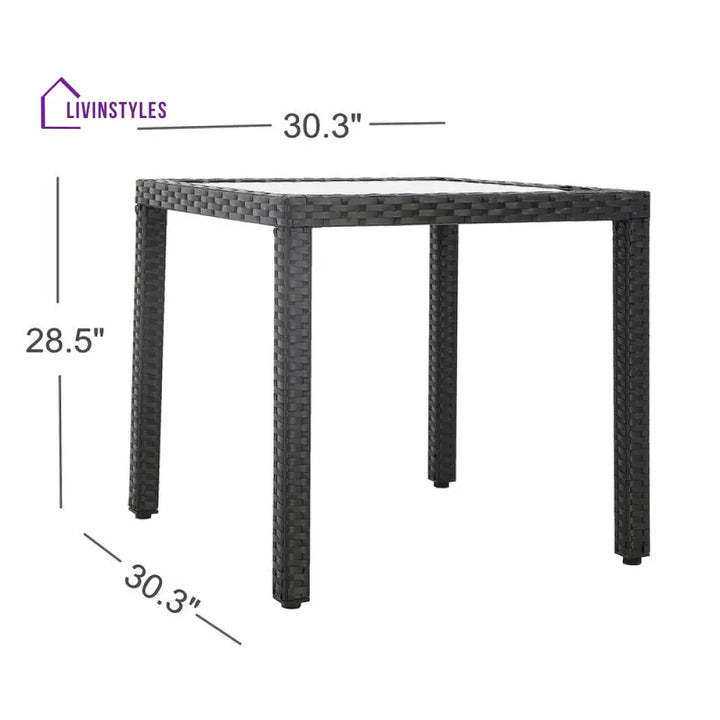 Luca Outdoor Patio Dining Set 4 Chairs and 1 Table (Black) - Dining sets