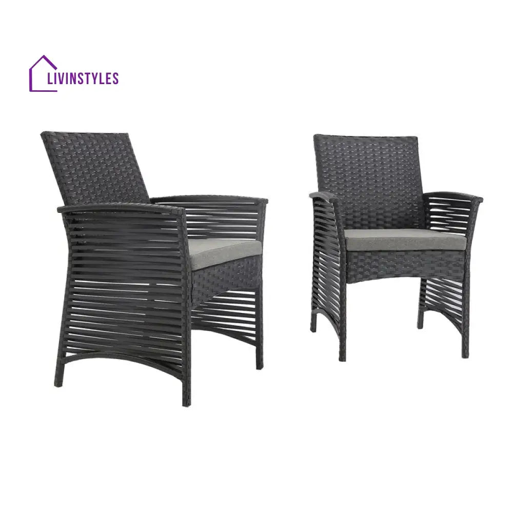 Luca Outdoor Patio Dining Set 4 Chairs and 1 Table (Black) - Dining sets