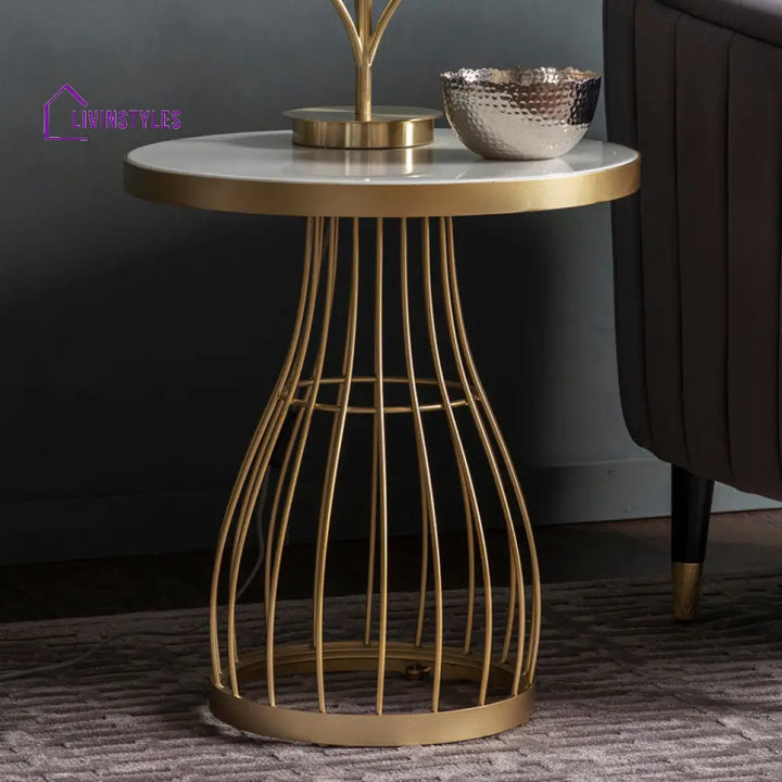 Lucas Metal And Marble Top Side Table