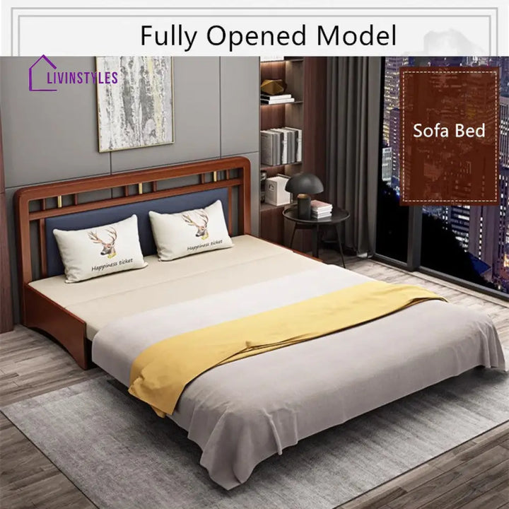 Solid Wood Frame Pull Out Sleeper Sofa Bed with Underneath Storage sofa bed with underneath storage