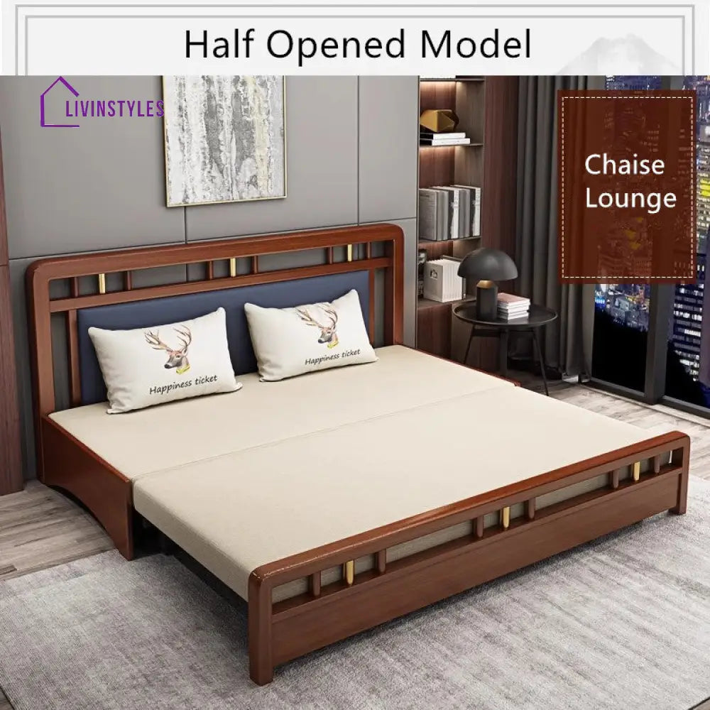 Solid Wood Frame Pull Out Sleeper Sofa Bed with Underneath Storage sofa bed with underneath storage