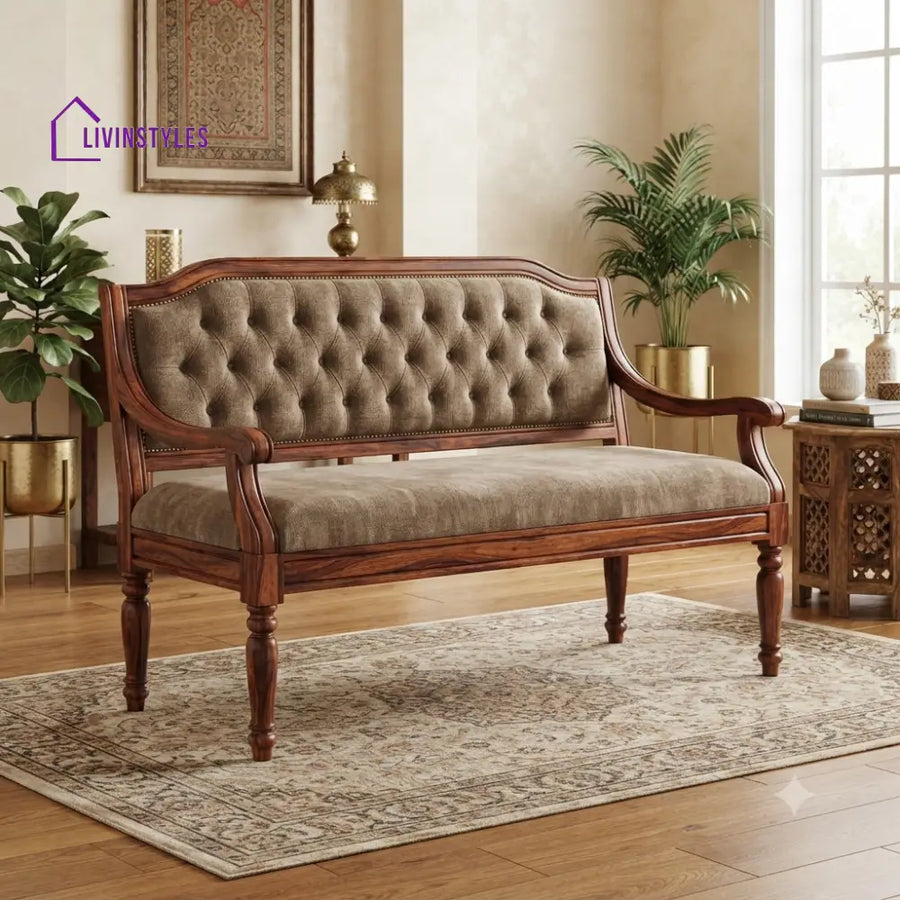 Lucas Wooden Bench for Living Room | Bedroom | Extra Seating