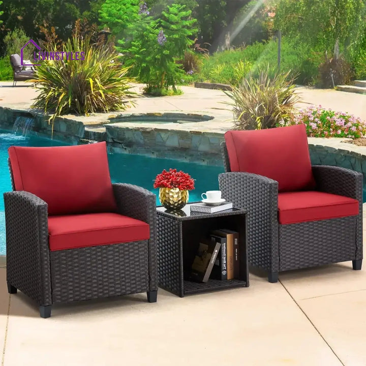 Lucía 3-Piece Outdoor Rattan Wicker Patio Set - Patio Set