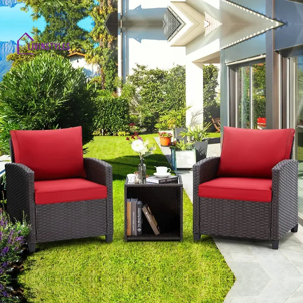 Lucía 3-Piece Outdoor Rattan Wicker Patio Set - Patio Set