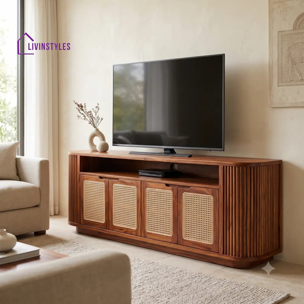 Lucien Solid Sheesham Wood Tv Unit for Living Room | Tv Cabinet | Tv Console Unit