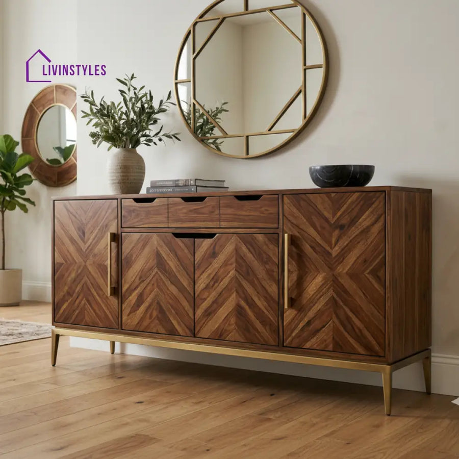 Lucy Sheesham Wood Cabinet and Sideboard (Honey Finish)