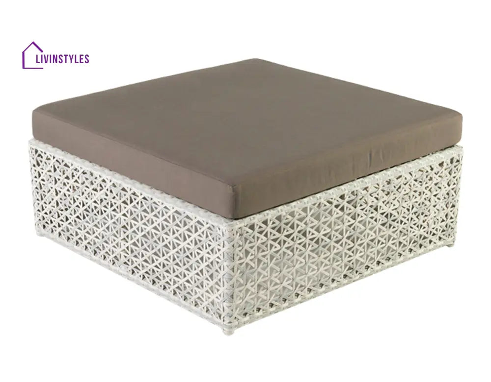 Ludovica Outdoor Patio Sofa Set 6 Chairs 1 Footstool 1 Side table and 1 Center Table (Off White) - Sofa Sets