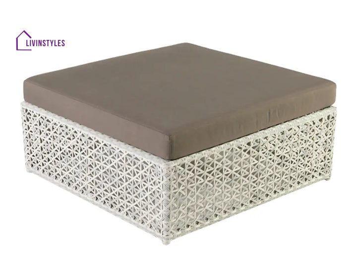 Ludovica Outdoor Patio Sofa Set 6 Chairs 1 Footstool 1 Side table and 1 Center Table (Off White) - Sofa Sets