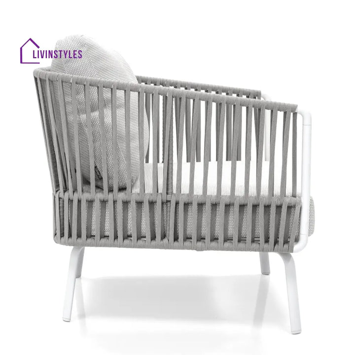 Luies Outdoor Garden Balcony Sofa Set 2 Seater,2 Single seater and 2 Center Table With 1 Side Table Set Braid & Rope