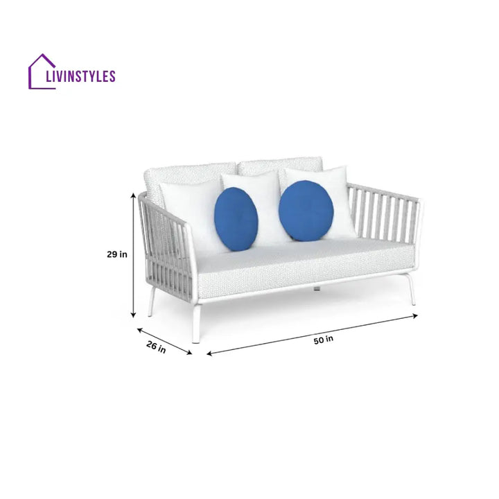 Luies Outdoor Garden Balcony Sofa Set 2 Seater,2 Single seater and 2 Center Table With 1 Side Table Set Braid & Rope