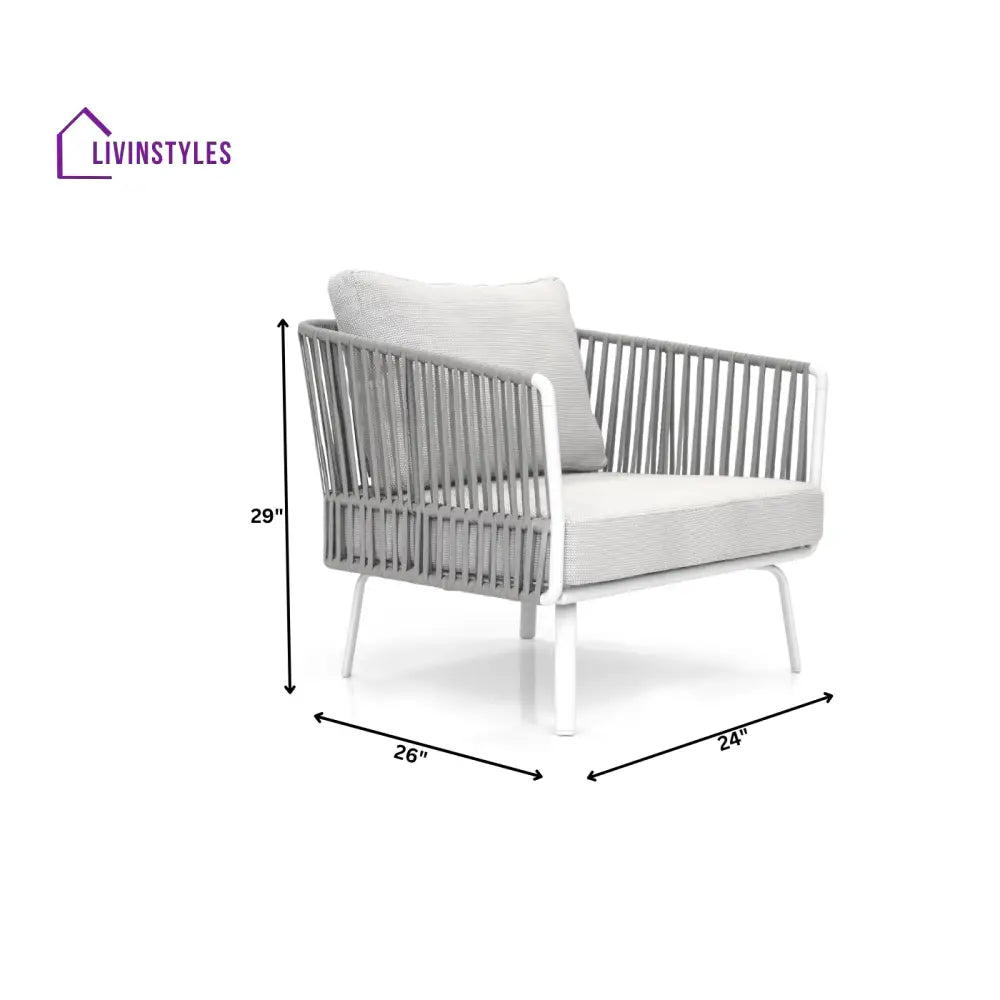 Luies Outdoor Garden Balcony Sofa Set 2 Seater,2 Single seater and 2 Center Table With 1 Side Table Set Braid & Rope