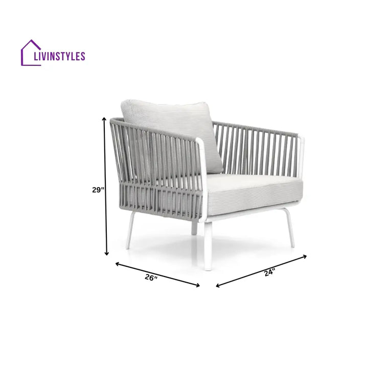 Luies Outdoor Garden Balcony Sofa Set 2 Seater,2 Single seater and 2 Center Table With 1 Side Table Set Braid & Rope