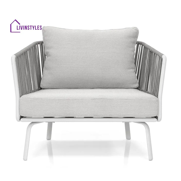Luies Outdoor Garden Balcony Sofa Set 2 Seater,2 Single seater and 2 Center Table With 1 Side Table Set Braid & Rope