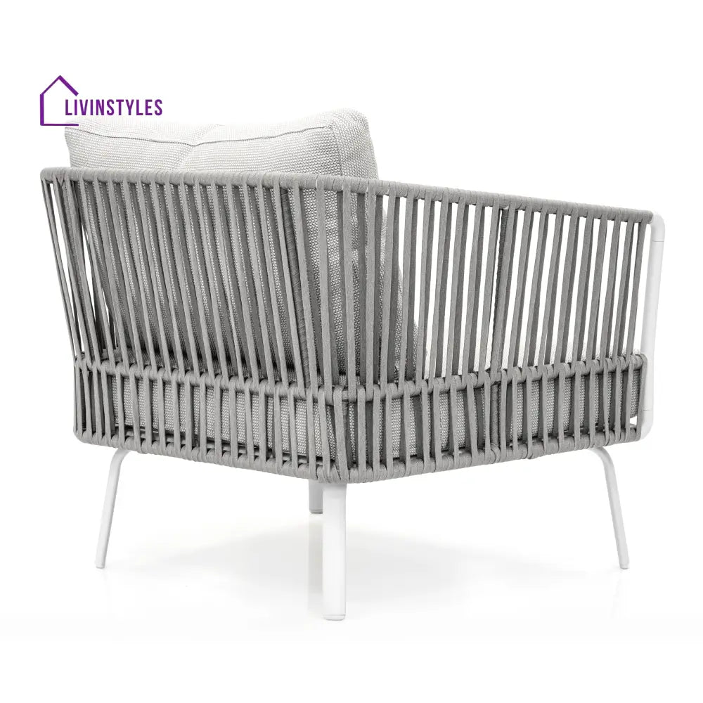 Luies Outdoor Garden Balcony Sofa Set 2 Seater,2 Single seater and 2 Center Table With 1 Side Table Set Braid & Rope