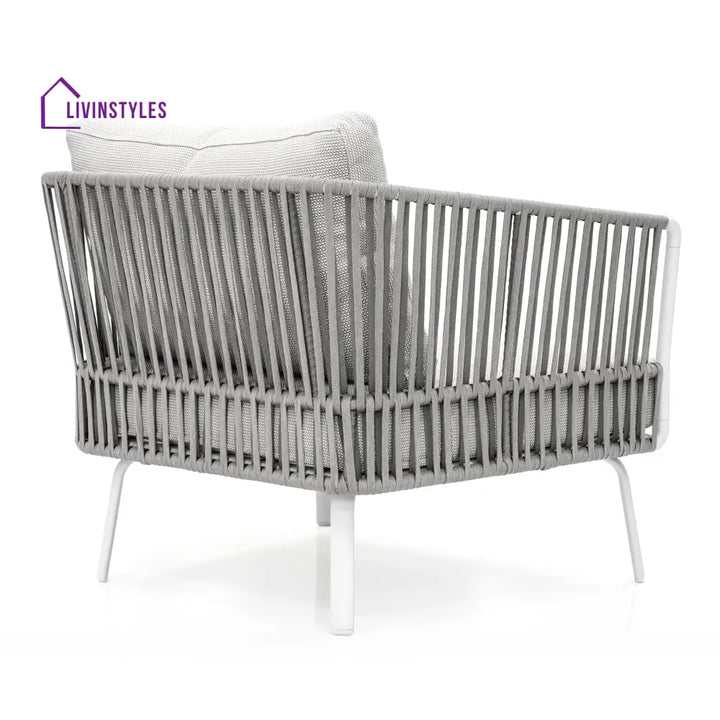 Luies Outdoor Garden Balcony Sofa Set 2 Seater,2 Single seater and 2 Center Table With 1 Side Table Set Braid & Rope