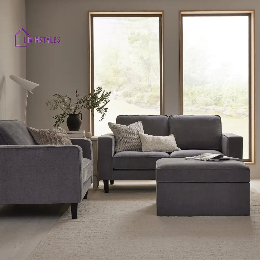 Luis 3 Seater Sofa for Living Room - Grey - Sofas