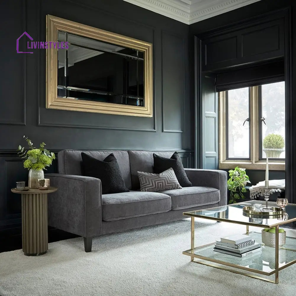 Luis 3 Seater Sofa for Living Room - Grey - Sofas