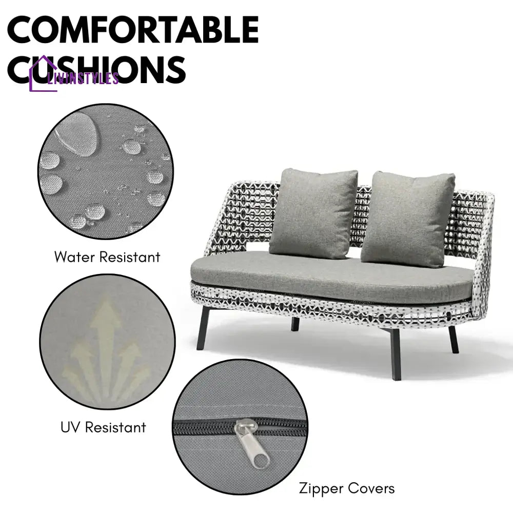 Lujayn Outdoor Double Tone Rattan Wicker Sofa Set - Sofa Set