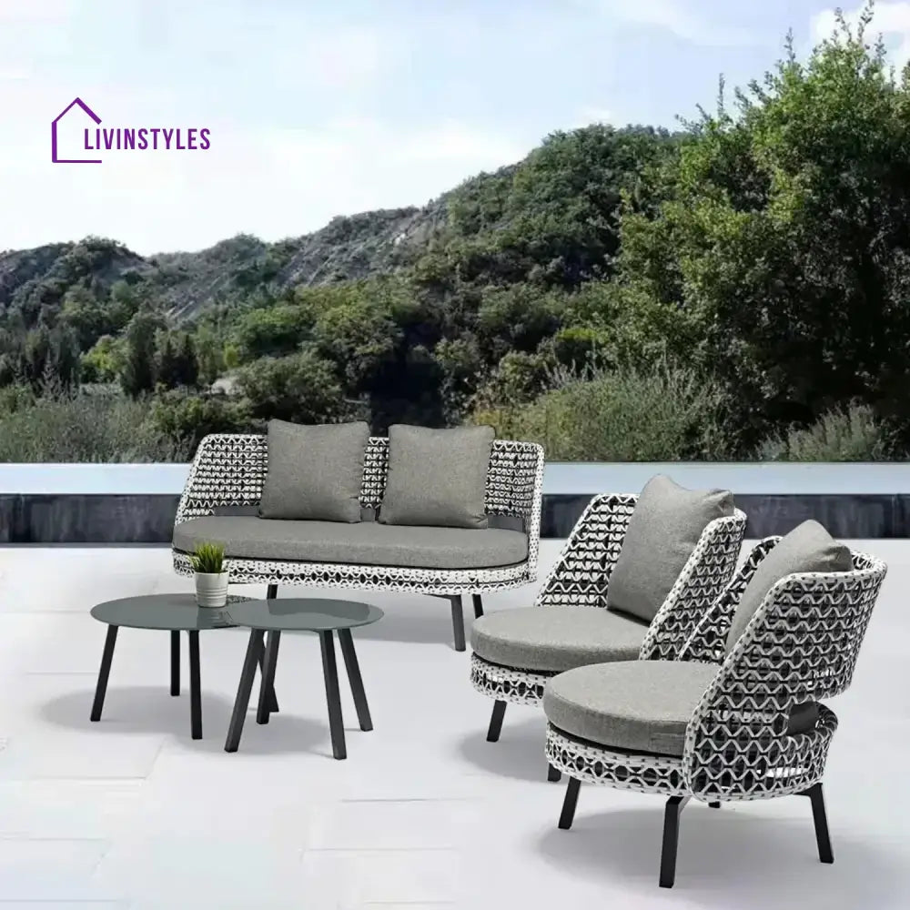 Lujayn Outdoor Double Tone Rattan Wicker Sofa Set - Sofa Set