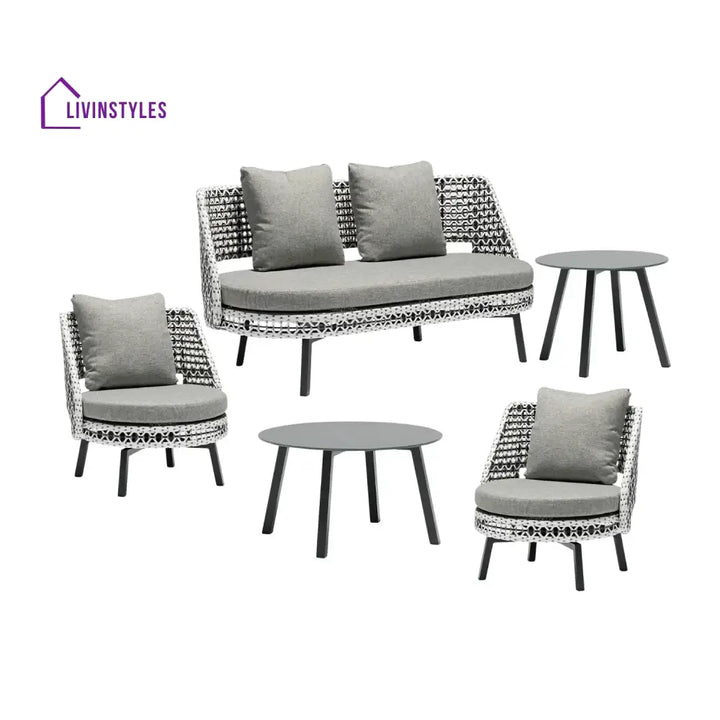 Lujayn Outdoor Double Tone Rattan Wicker Sofa Set - Sofa Set