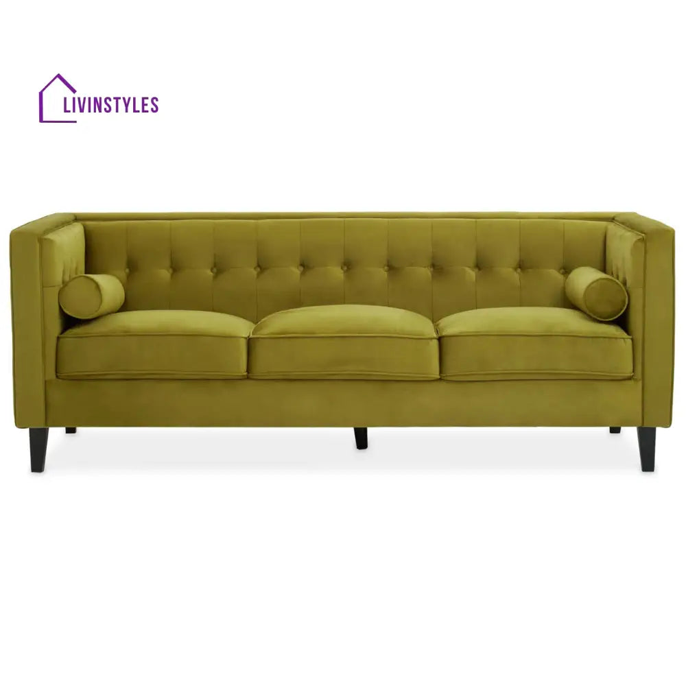 Luka Olive Velvet Sofa Living