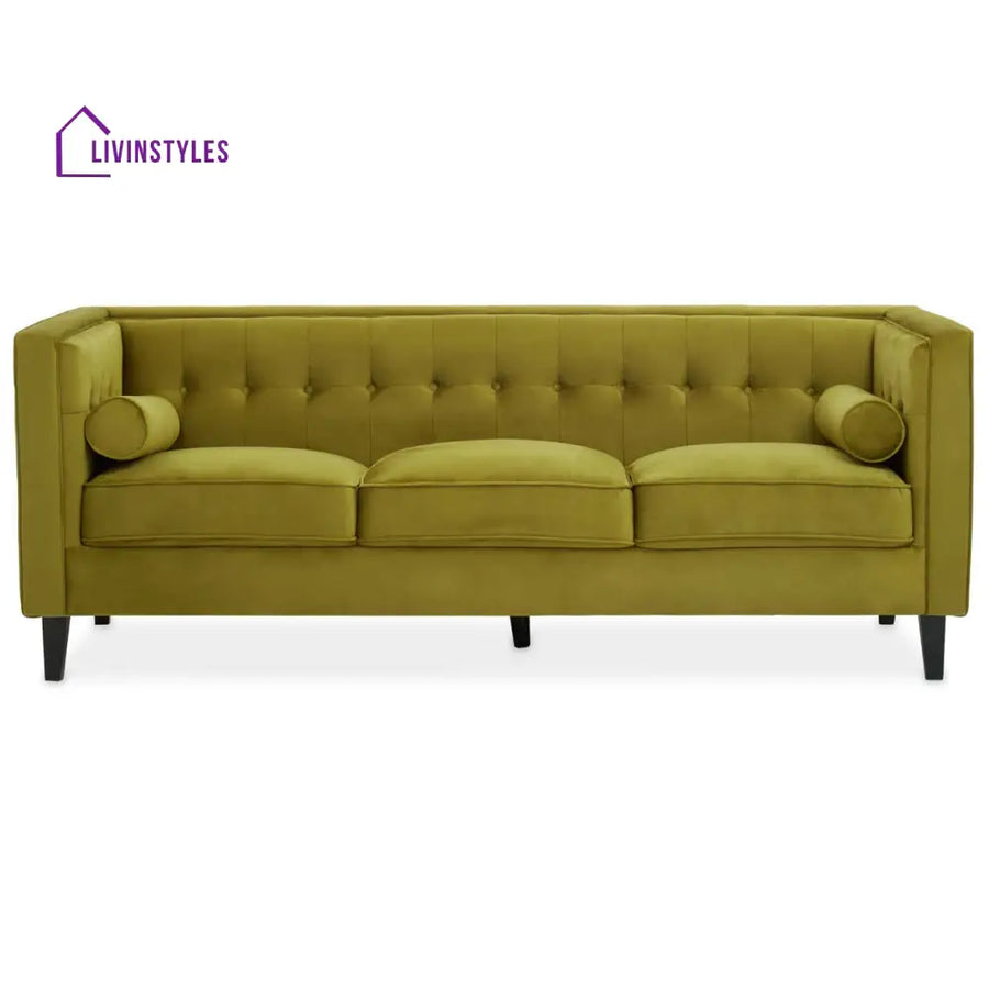 Luka Olive Velvet Sofa Living