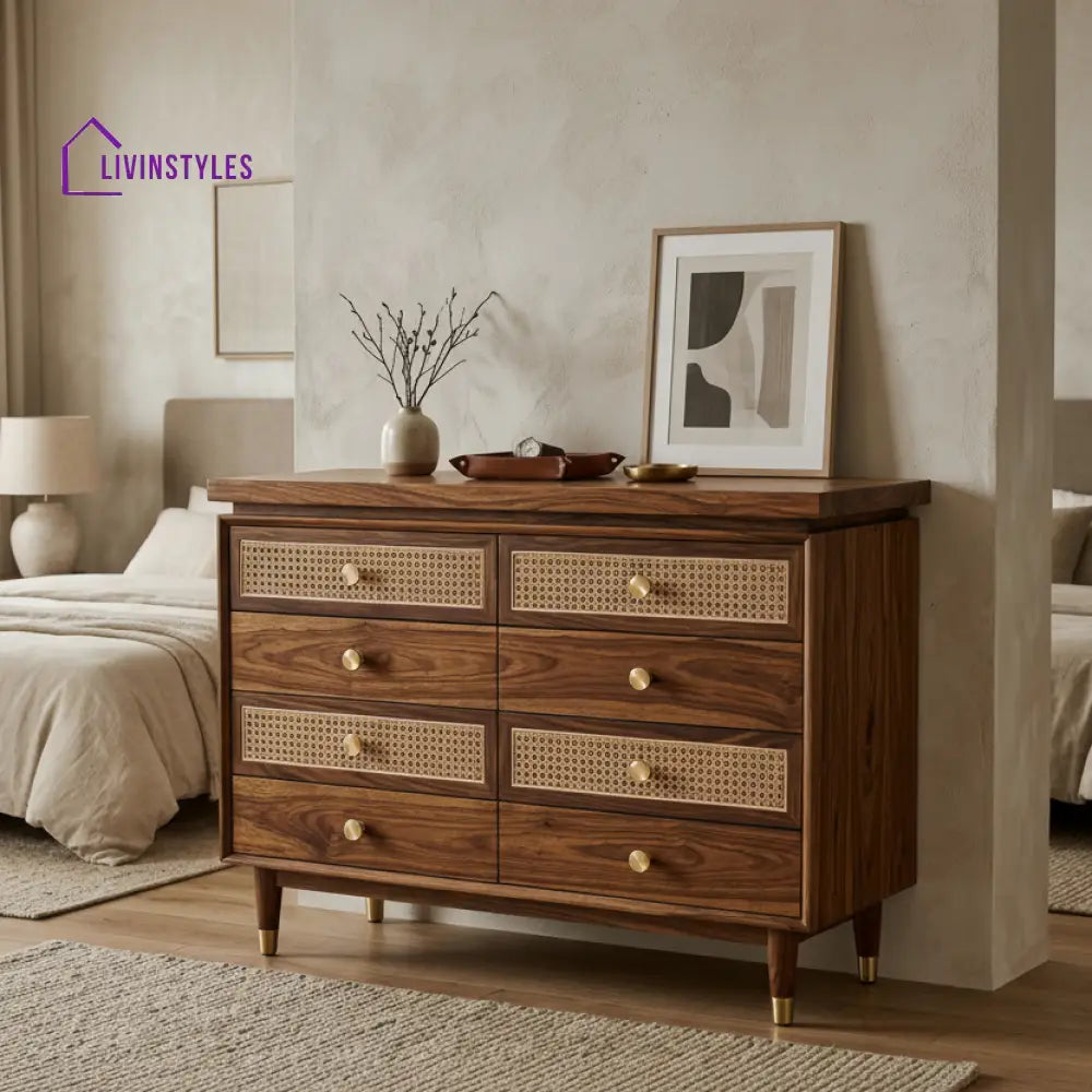 Luke Solid Sheesham Wood Chest Of Drawers for Living Room | Bedroom