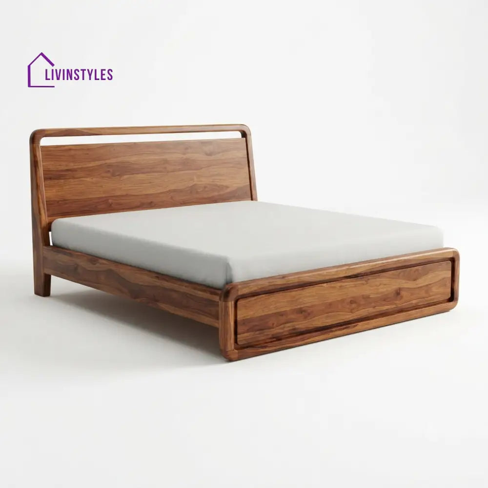 Lulama Wooden Double Bed | King Size Bed | Queen Size Bed - Bed Without Storage