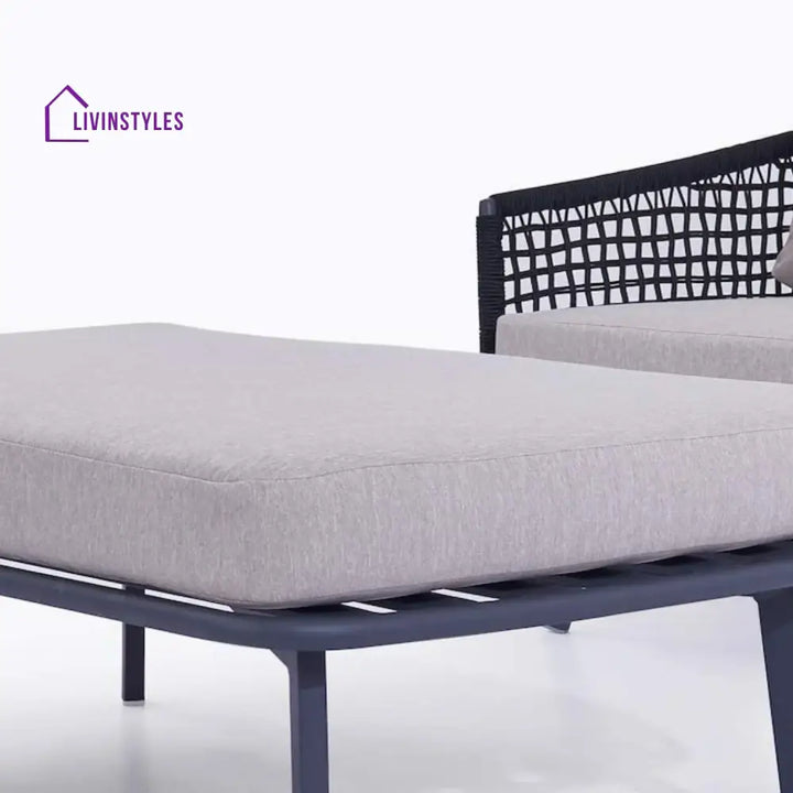 Lumi 2-Piece Outdoor Rope Loveseat Sofa With Ottoman - Patio Sofa Set
